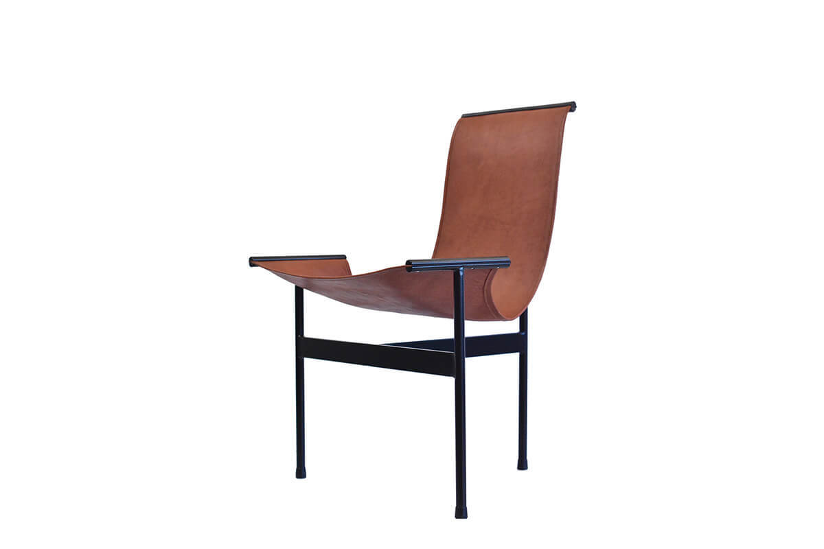 fauteuil en cuir, piétement acier noir, collection espagnole Sol & Luna