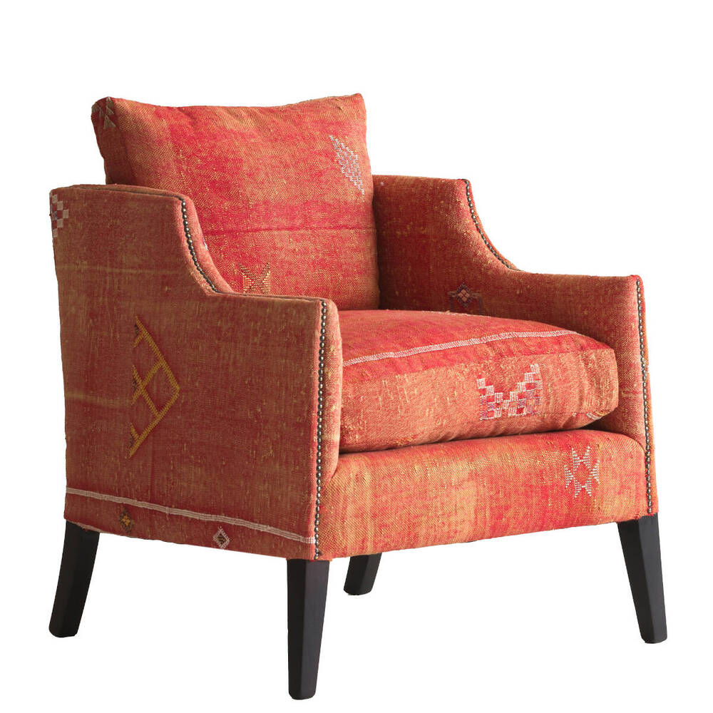 fauteuil Andrew Martin modèle regal tissu moroccan orange