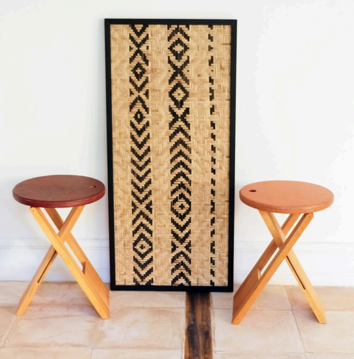 Tables d'appoint Sol & Luna cuir et bois 